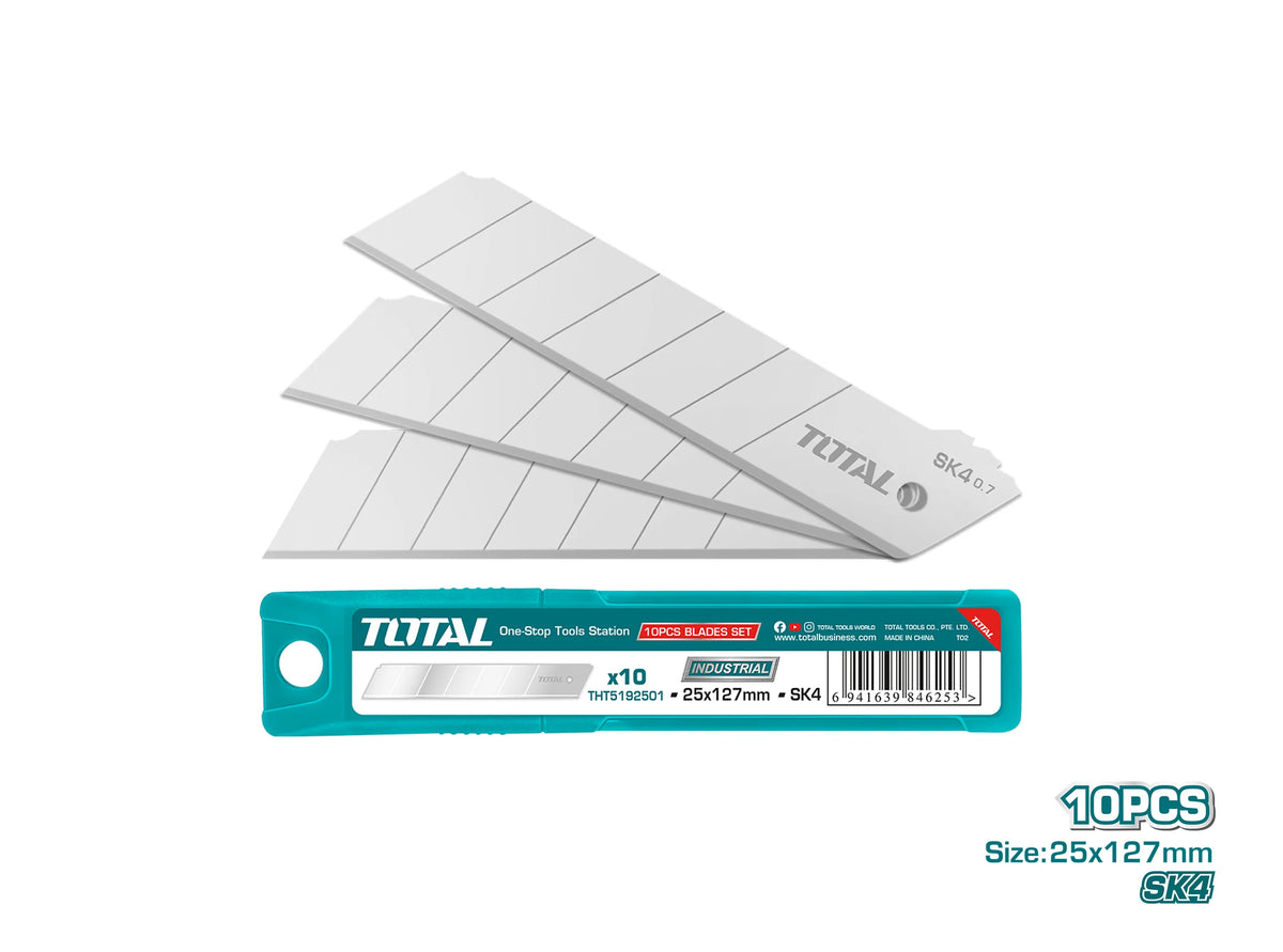 Total THT5192501 replacement utility blades shown with storage packaging