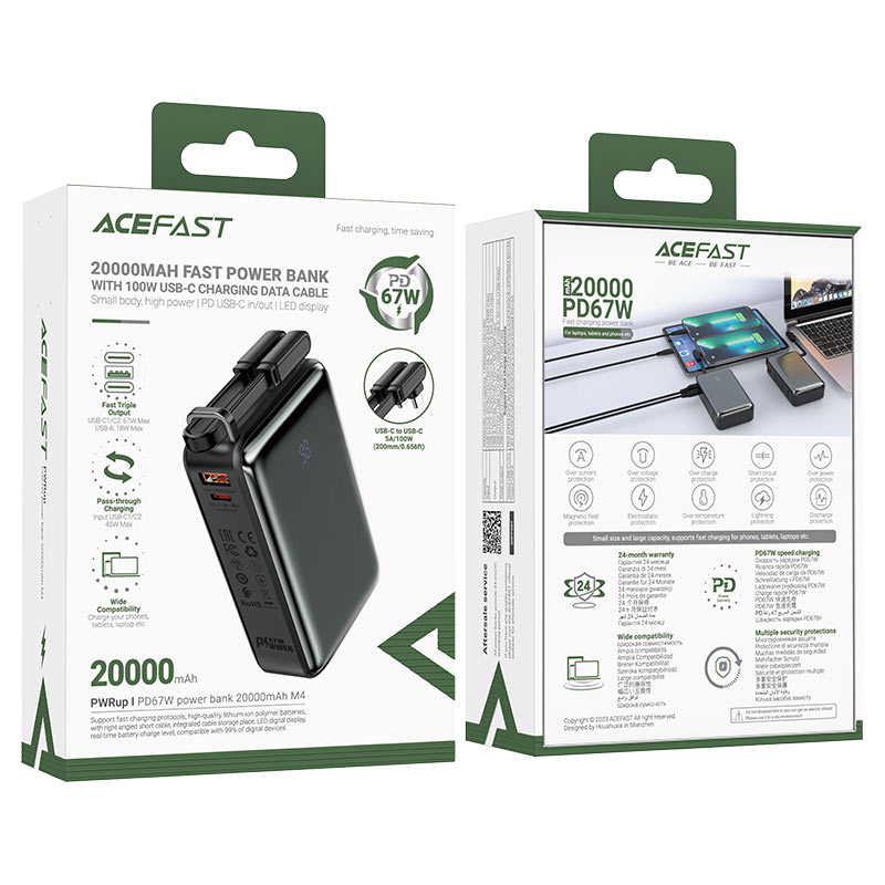 AceFast Fast Charge Power Bank PD67W 20000mAh M4 - Cle Market
