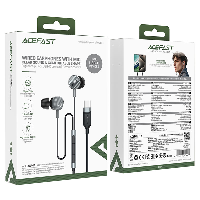 AceFast USB-C Wired Earphones L6 - Cle Market
