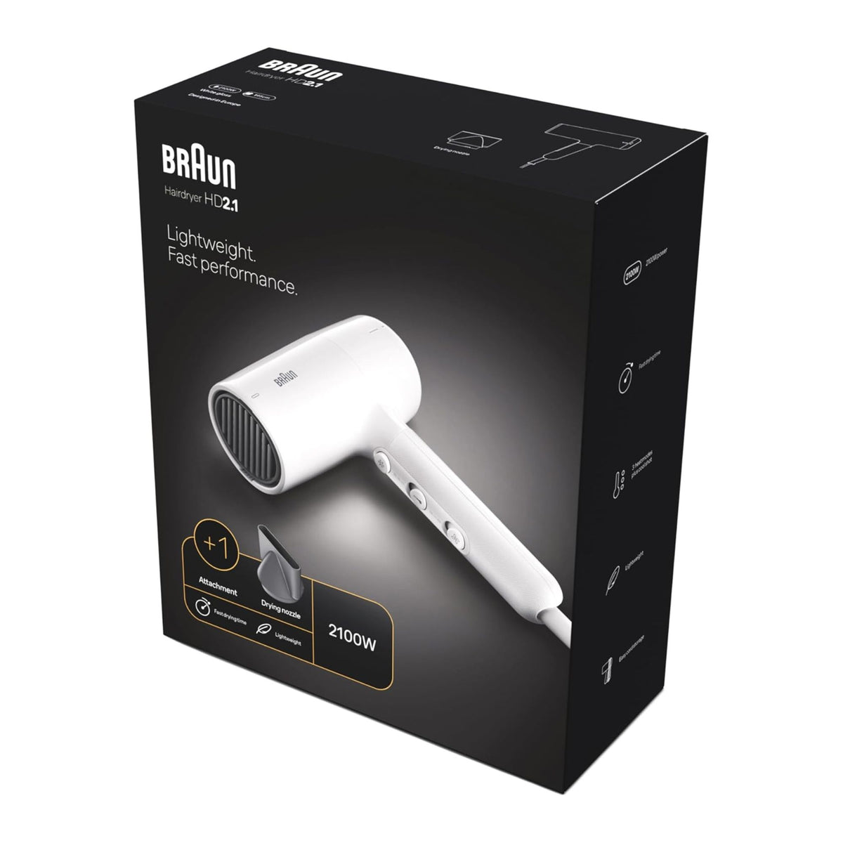 Braun HD210 Hair Dryer 2100W White