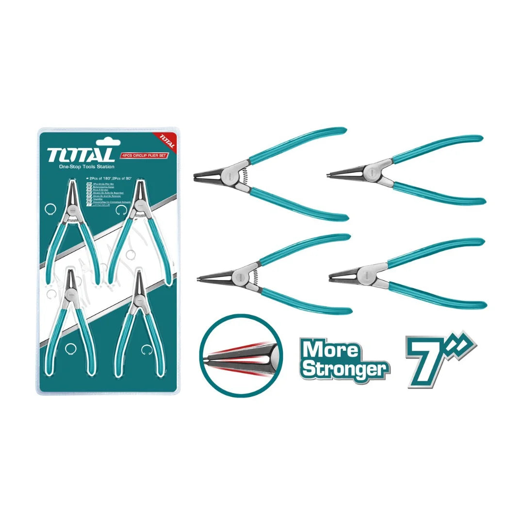 Total THTJ214042 four circlip pliers with straight and angled tips