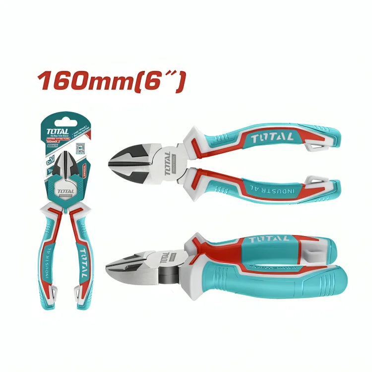 Total THT230606 cutting pliers with hardened edges and ergonomic hand grips