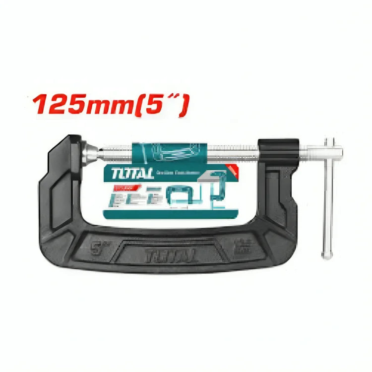 Total THT13151 G clamp with cast frame, screw spindle and cross handle