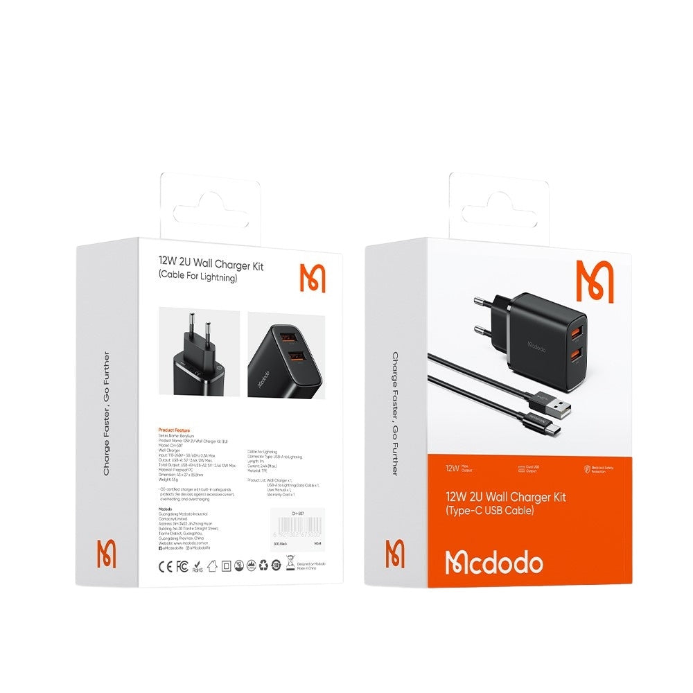 Mcdodo CH-5072 12W Wall Charger Kit