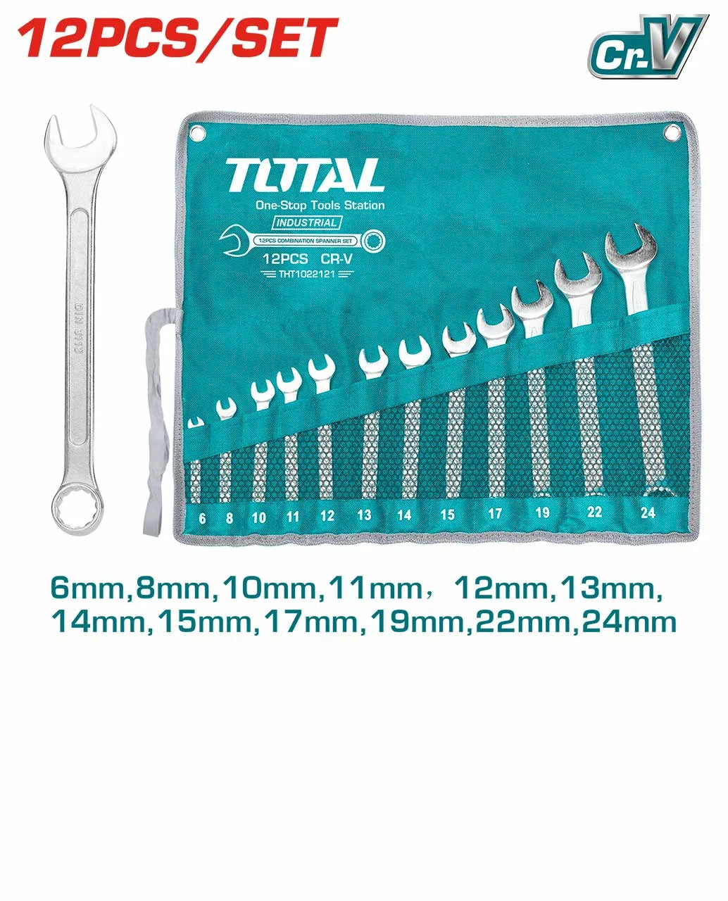 Total THT1022121 set of 12 combination spanners