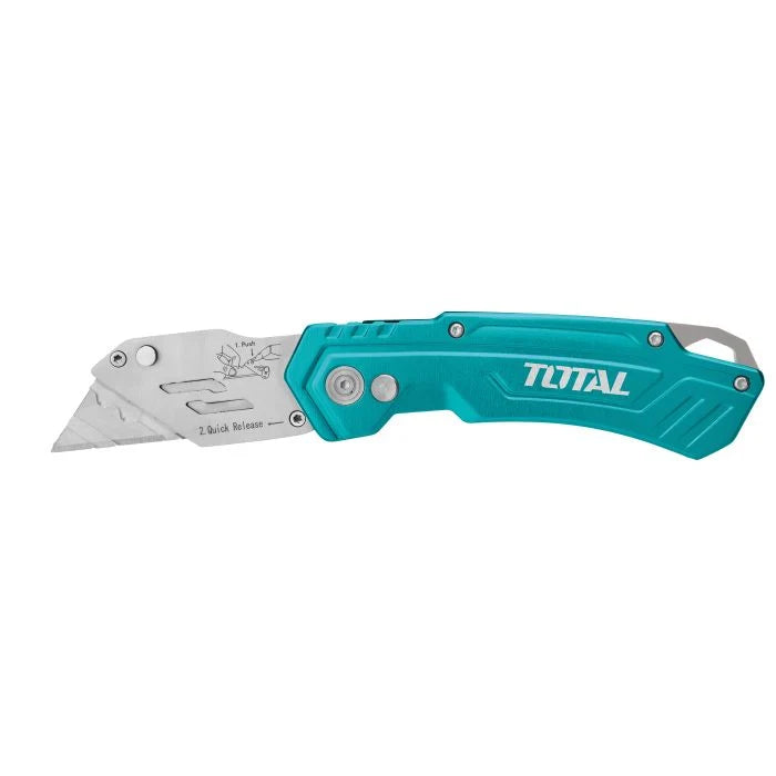 Total THT5136288 utility knife with folding body and replaceable blade