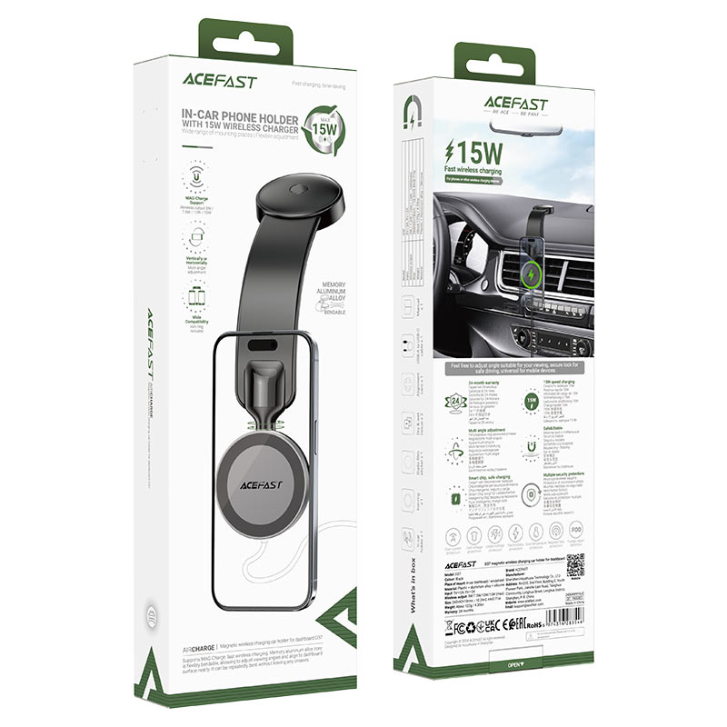 AceFast - AceFast Fast Wireless Charger Magnetic Car Holder D37 - Cle Market
