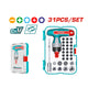 Total TACSD30316 assorted fastening bits and sockets with driver components pictured