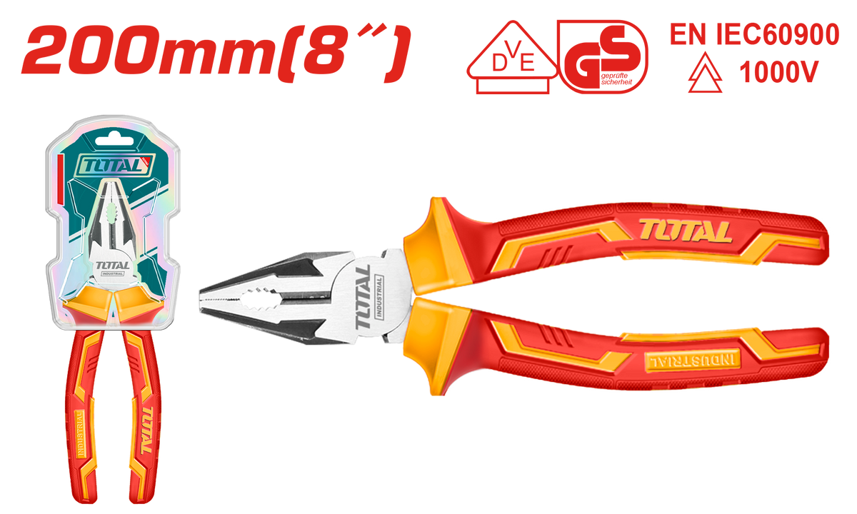 Total THTIP2181 200mm Insulated Combination Pliers - product view