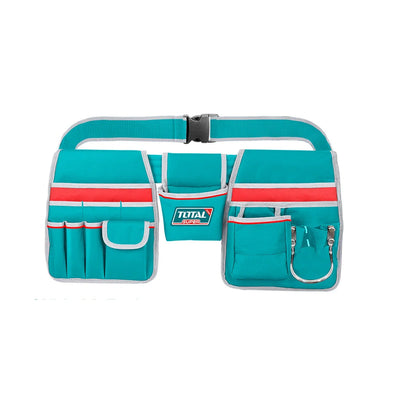 Total THT16P20325 two fabric tool pouches attached to an adjustable work belt