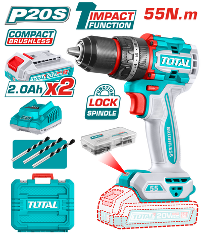 Total TIDLI20558 20V Impact Drill Kit - product view