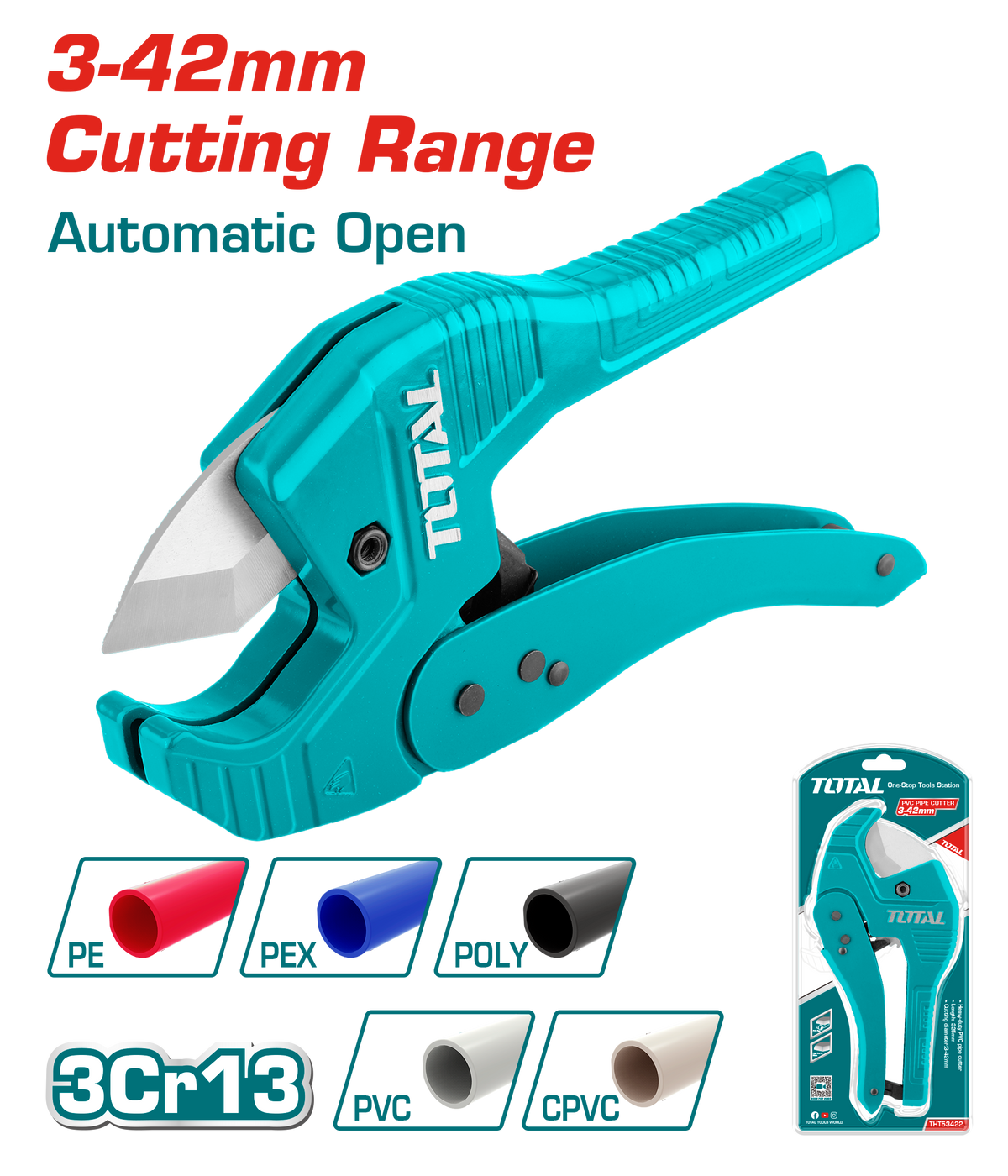 Total THT53422 3-42mm PVC Pipe Cutter - product view
