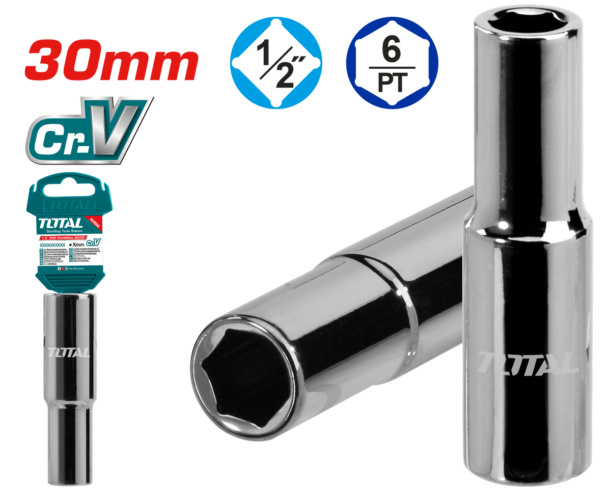 Total THTST12303L 30mm Deep Socket, 1/2-Inch Drive - product view
