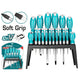 Total THT250618 screwdriver collection in an organized storage stand