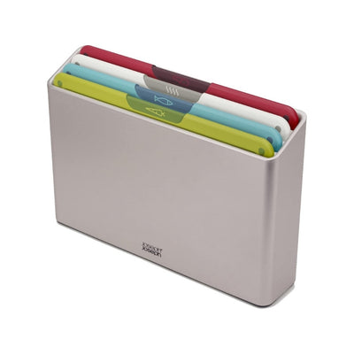 Joseph Joseph Folio Icon large 4-piece multicolour cutting board set displayed with vibrant colors and sleek design.