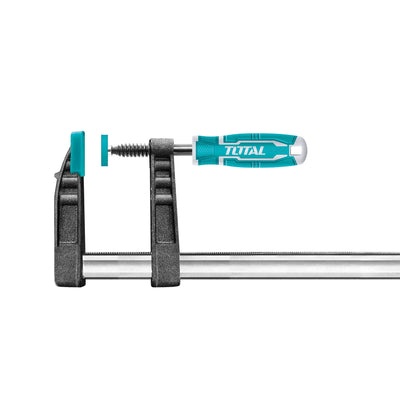 Total THT1321201 F clamp with sliding jaw, screw spindle and hand grip