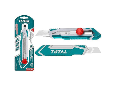 Total THT511826 snap-off utility knife with sliding segmented blade and ergonomic body