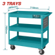 Total THPTC301 three-tier steel tool trolley with caster wheels