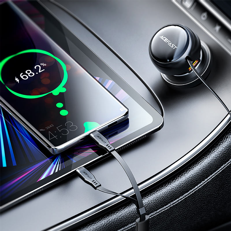 AceFast 53W Fast Charge Car Charger with Cable - Cle Market