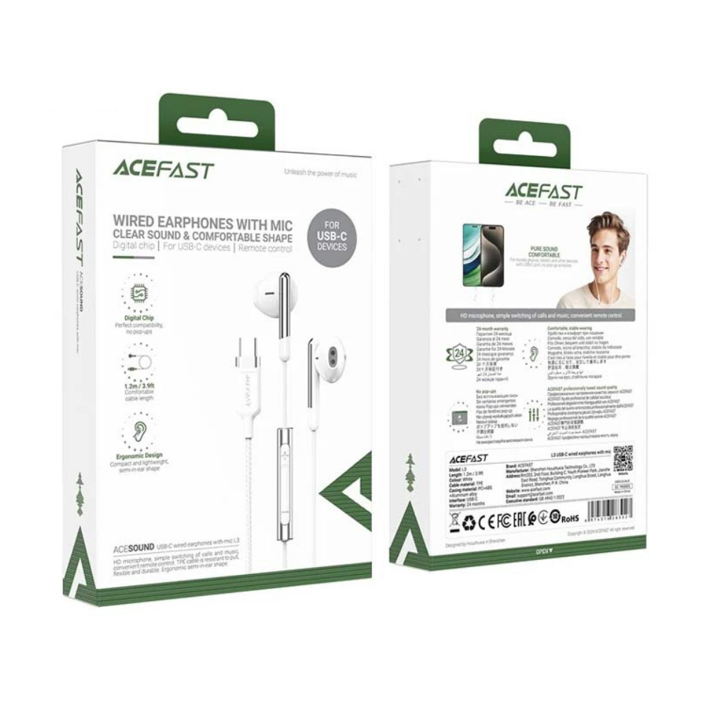 Acefast Usb-c WIRED Earphones With Mic L3 - Cle Market