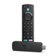 Amazon Fire TV Stick 4K Max streaming device with remote control, featuring a sleek black design and 4K streaming capabilities.