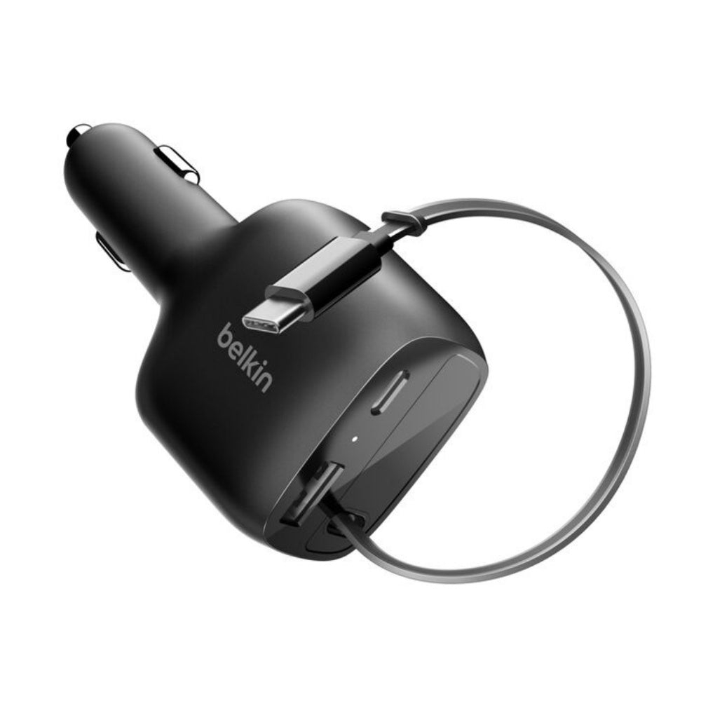 Belkin BoostCharge Retractable Car Charger 75W - Cle Market