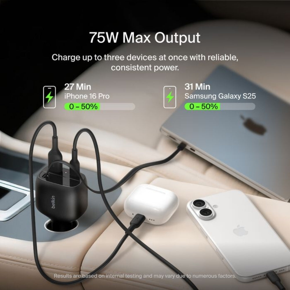 Belkin BoostCharge Retractable Car Charger 75W - Cle Market