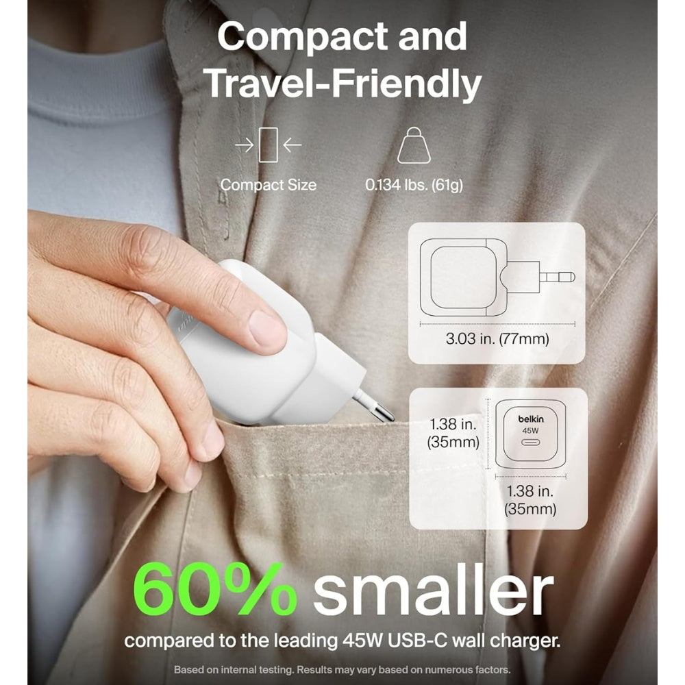 Belkin 45W Compact USB Charger with USB-C Cable