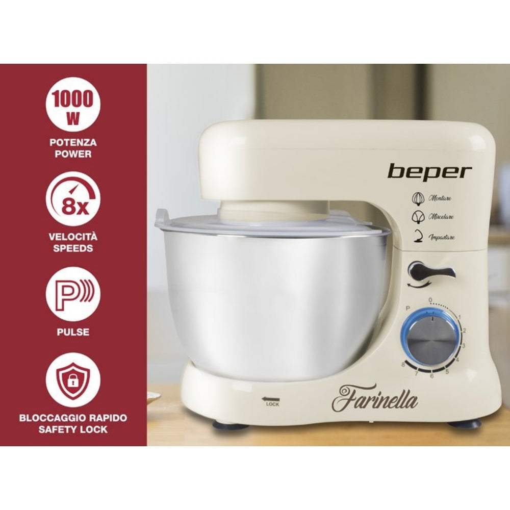 Beper Stand Mixer 4.5L Stainless Steel Bowl