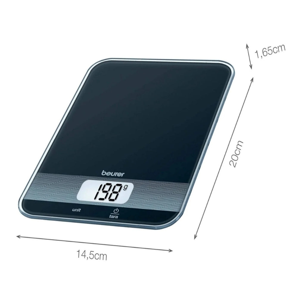 Beurer Digital Kitchen Scale in Black Glass - Cle Market