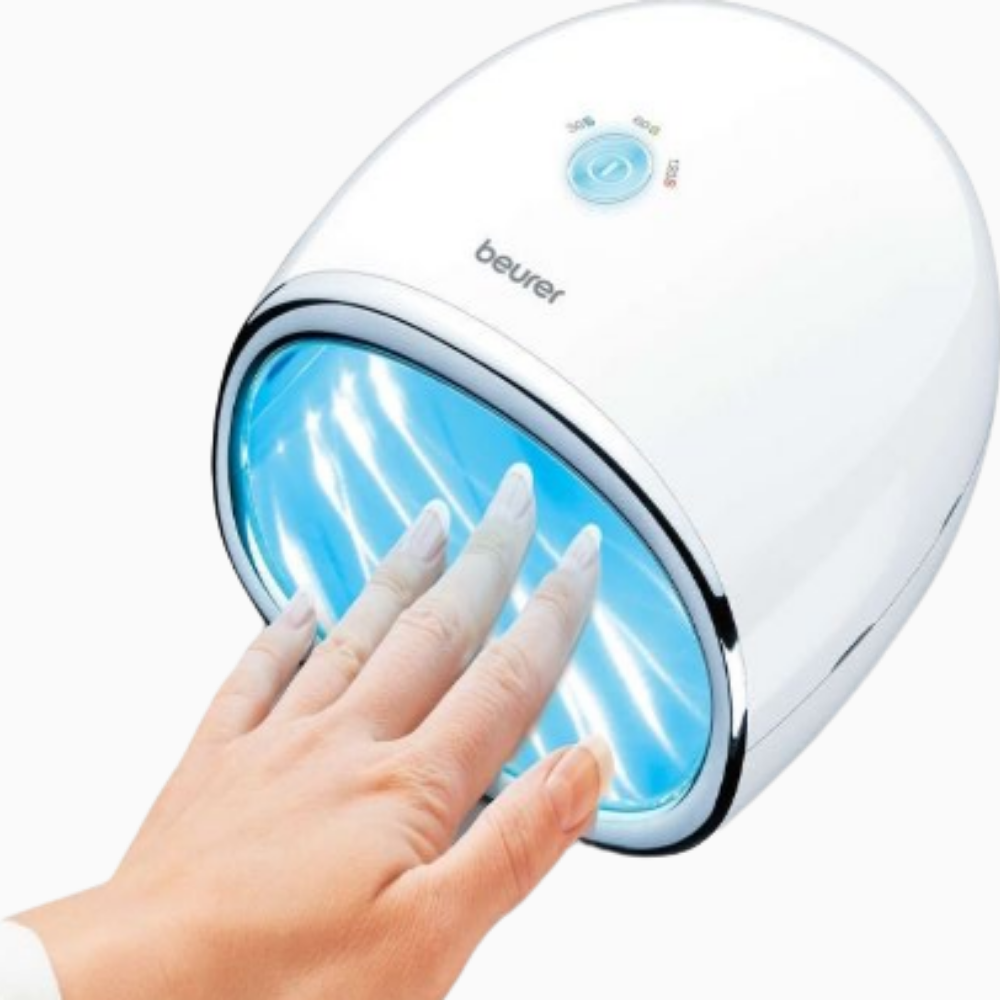 Beurer MP48 LED UV nail dryer with sleek design and adjustable timer for efficient nail curing at home.