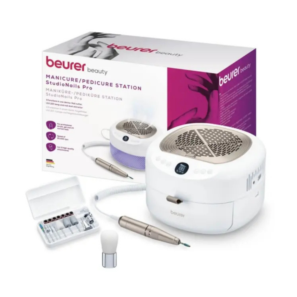 Beurer MP 200 StudioNails Pro professional nail drill with adjustable speed and ergonomic design for salon-quality manicures.