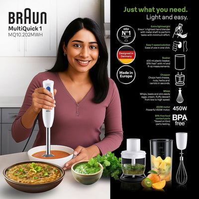 Braun MultiQuick 1 Hand Blender 450W with Chopper