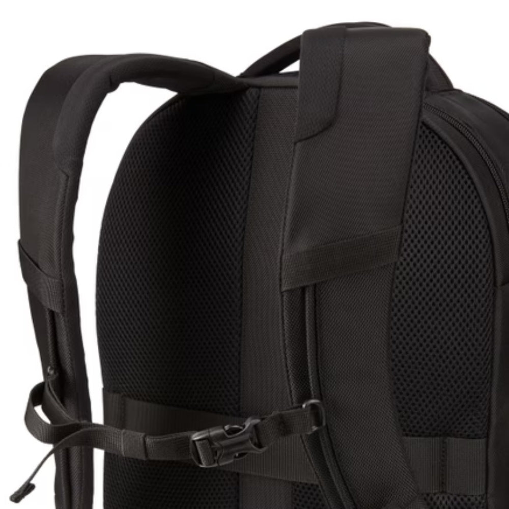 Case Logic Notion 17.3-inch premium laptop backpack with multiple compartments and padded straps, black color.