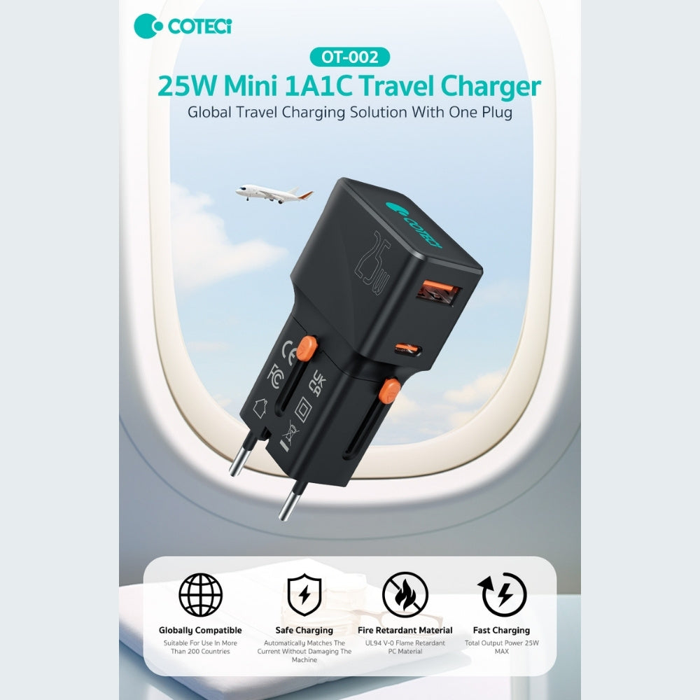 Coteci OT-002 25W Travel Charger