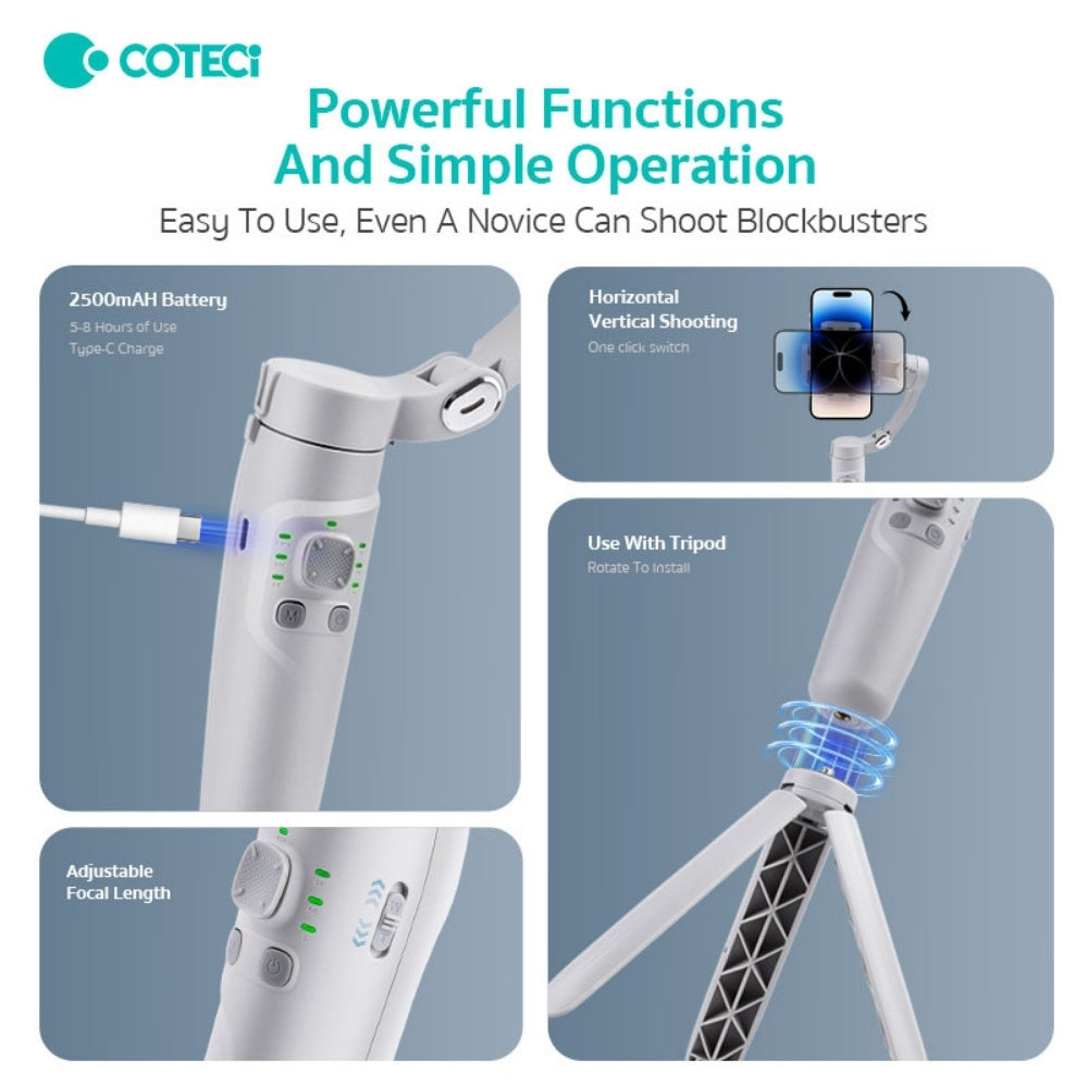 Coteci 3-Axis Smartphone Gimbal Stabilizer