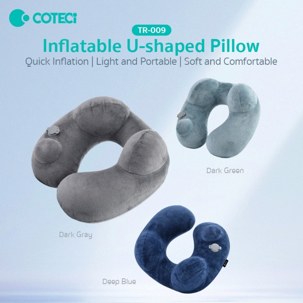 Coteci Foldable U-Shaped Inflatable Airplane Pillow