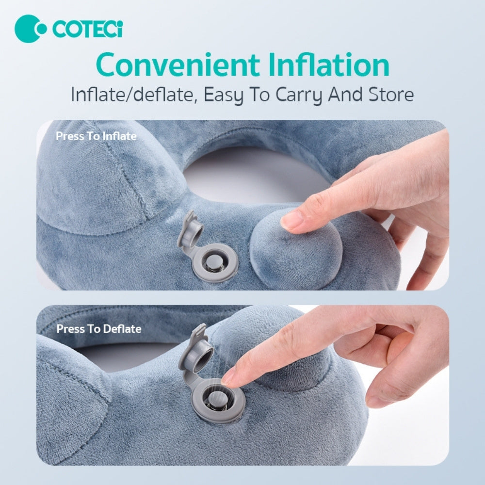 Coteci Foldable U-Shaped Inflatable Airplane Pillow