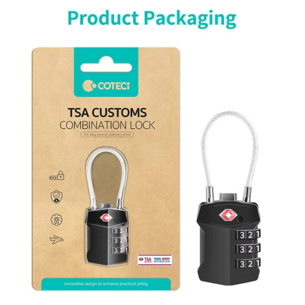 Coteci TSA Cable Lock for Luggage