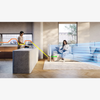 Dyson Purifier Cool PC2 De-NOx in Nickel and Gold, showcasing sleek design and air purification features.