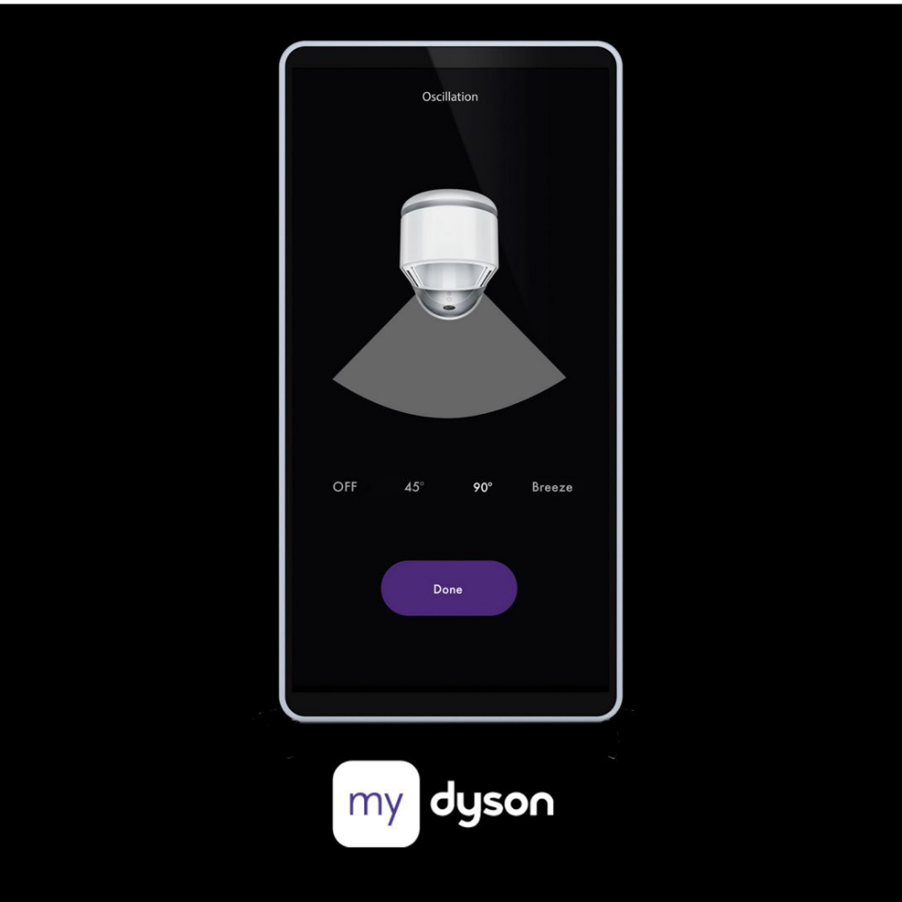 Dyson Purifier Cool PC2 De-NOx in Nickel and Gold with sleek design and fan-like features for clean air circulation.