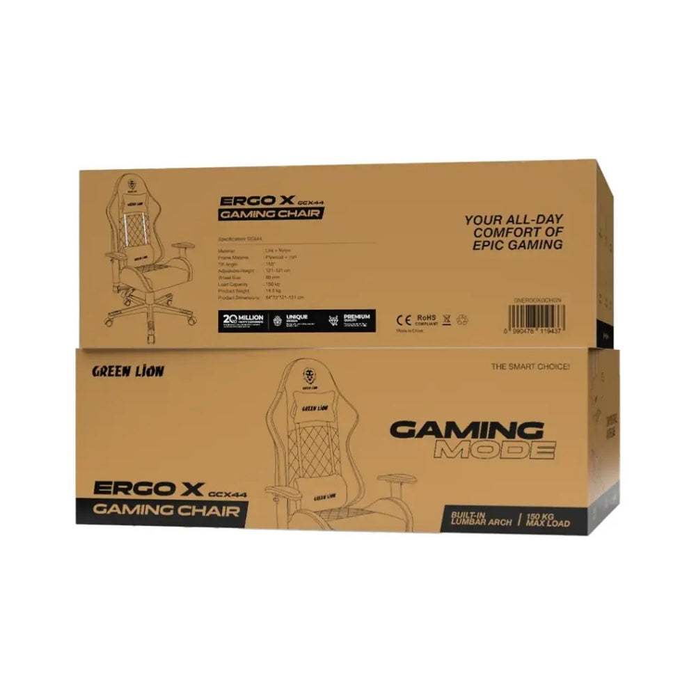 Green Lion ERGO X Gaming Chair Green