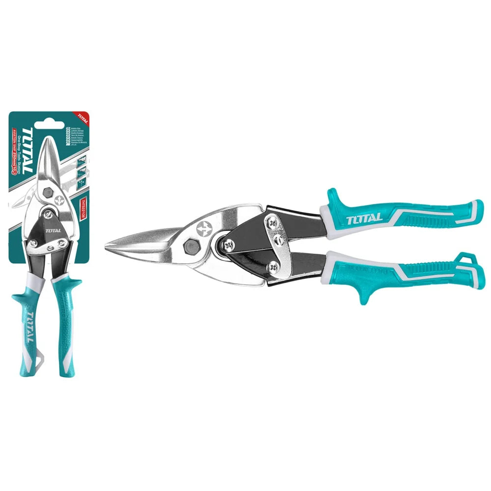 Total THT522106 aviation snips with long cutting jaws and ergonomic handles