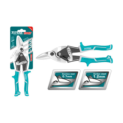Total THT523106 aviation snips with long cutting jaws and ergonomic handles