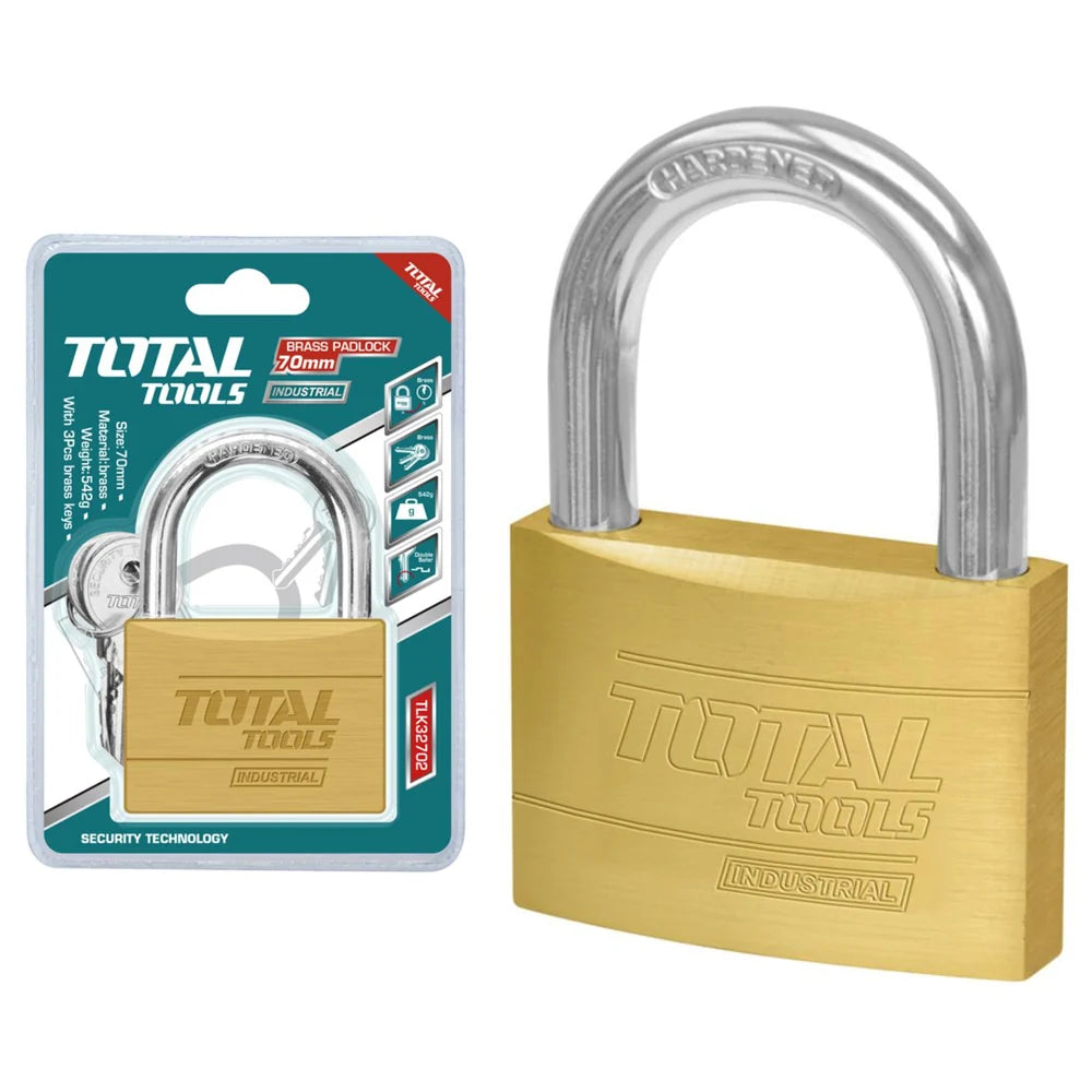 Total TLK32702 70mm Brass Padlock - product view