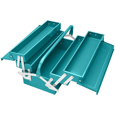 Total THT10702 metal toolbox with expandable trays and central carrying handle