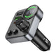 A black car cigarette lighter adapter with a digital display screen showing '87.5' and green indicator lights, featuring a large rotary knob, two smaller buttons, and USB charging ports, with the brand name 'MOGO' printed on the side.