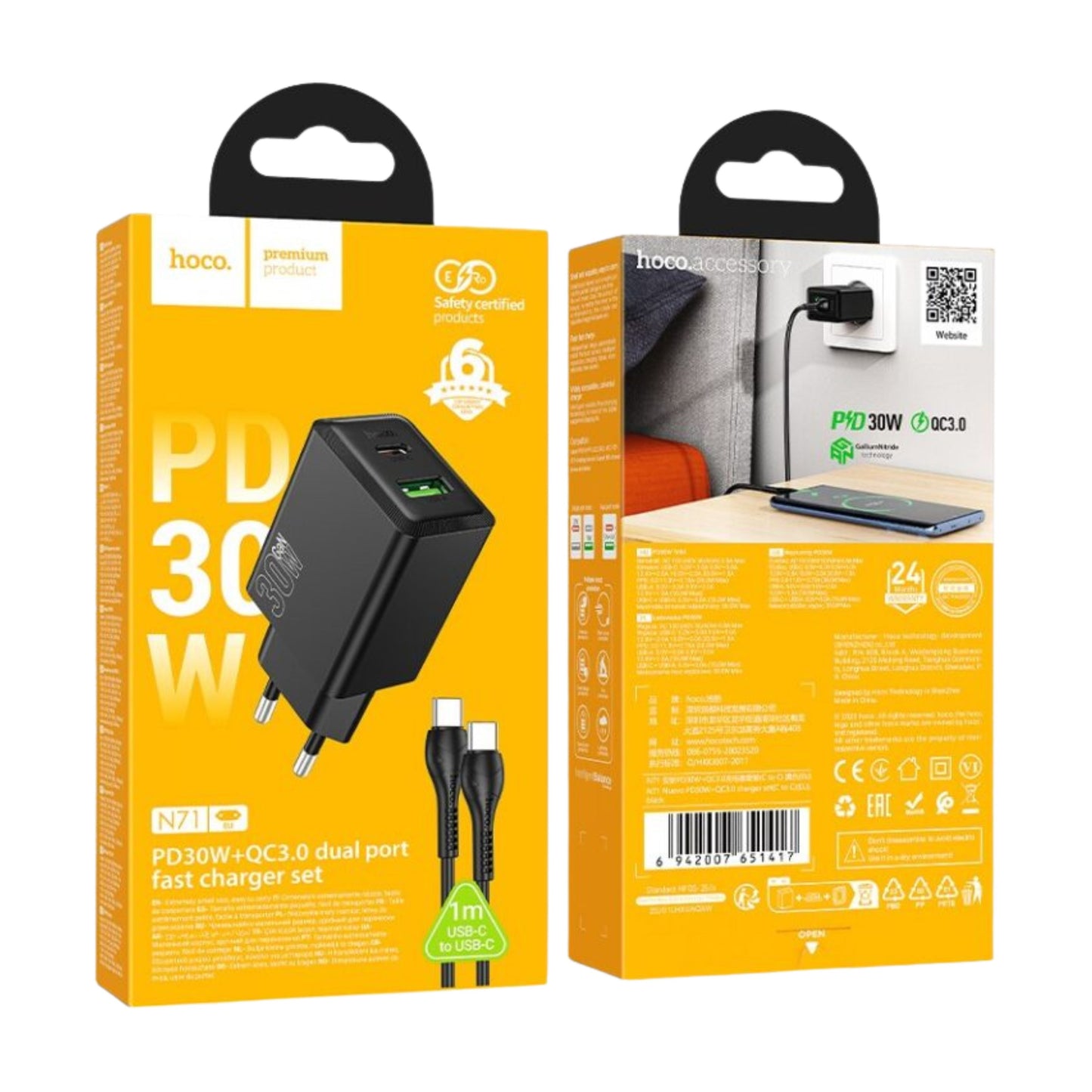 Hoco N71 PD30W Charger Set