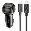 Hoco 48W Car charger Set with USB-C to Lightning Cable