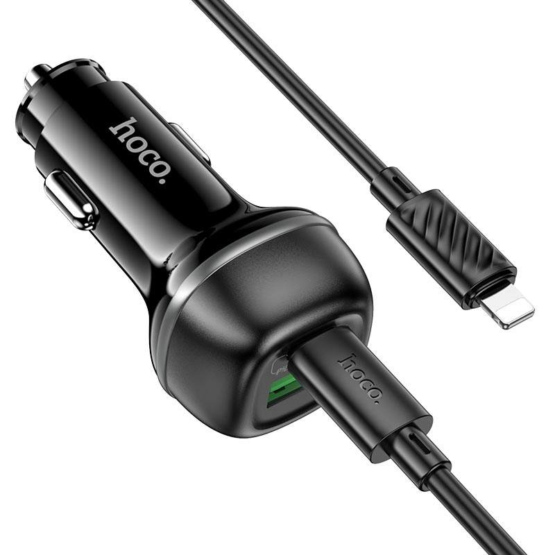 Hoco 48W Car charger Set with USB-C to Lightning Cable
